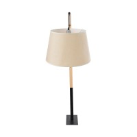 GLOBOSTAR® KELSIE 02030 Μοντέρνο Επιδαπέδιο Φωτιστικό με Ντουί 1 x E27 AC 220-240V IP20 - Μαύρο & Μπεζ - Μ40 x Π125 x Υ140cm