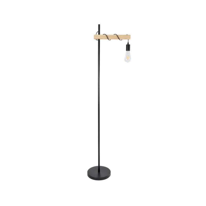 GLOBOSTAR® MINDELO 02033 Μοντέρνο Επιδαπέδιο Φωτιστικό με Ντουί 1 x E27 AC 220-240V IP20 - Μαύρο & Μπεζ - Μ35 x Π24 x Υ150cm