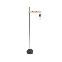 GLOBOSTAR® MINDELO 02033 Μοντέρνο Επιδαπέδιο Φωτιστικό με Ντουί 1 x E27 AC 220-240V IP20 - Μαύρο & Μπεζ - Μ35 x Π24 x Υ150cm