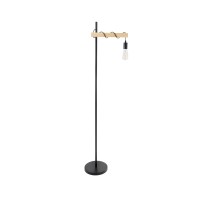GLOBOSTAR® MINDELO 02033 Μοντέρνο Επιδαπέδιο Φωτιστικό με Ντουί 1 x E27 AC 220-240V IP20 - Μαύρο & Μπεζ - Μ35 x Π24 x Υ150cm