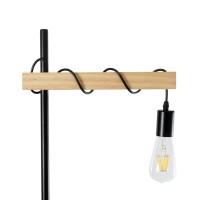 GLOBOSTAR® MINDELO 02033 Μοντέρνο Επιδαπέδιο Φωτιστικό με Ντουί 1 x E27 AC 220-240V IP20 - Μαύρο & Μπεζ - Μ35 x Π24 x Υ150cm