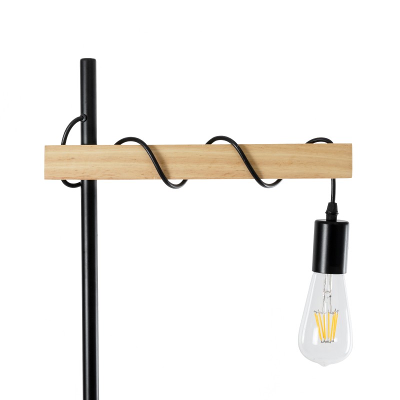 GLOBOSTAR® MINDELO 02033 Μοντέρνο Επιδαπέδιο Φωτιστικό με Ντουί 1 x E27 AC 220-240V IP20 - Μαύρο & Μπεζ - Μ35 x Π24 x Υ150cm
