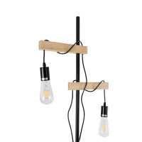 GLOBOSTAR® MINDELO 02034 Μοντέρνο Επιδαπέδιο Φωτιστικό με Ντουί 2 x E27 AC 220-240V IP20 - Μαύρο & Μπεζ - Μ40 x Π24 x Υ175cm