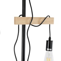 GLOBOSTAR® MINDELO 02034 Μοντέρνο Επιδαπέδιο Φωτιστικό με Ντουί 2 x E27 AC 220-240V IP20 - Μαύρο & Μπεζ - Μ40 x Π24 x Υ175cm
