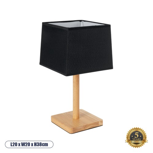 GLOBOSTAR® KOLIPE 02039 Μοντέρνο Επιτραπέζιο Φωτιστικό Πορτατίφ με Ντουί 1 x E27 AC 220-240V IP20 - Μπεζ & Μαύρο - Μ20 x Π20 x Υ38cm