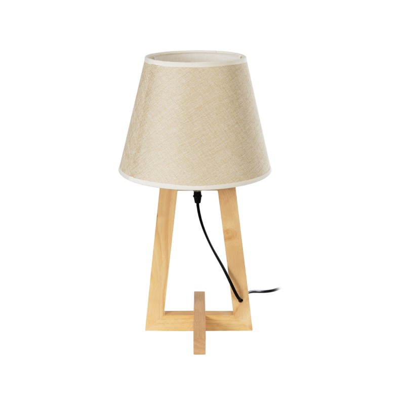 GLOBOSTAR® TAKIKO 02042 Μοντέρνο Επιτραπέζιο Φωτιστικό Πορτατίφ με Ντουί 1 x E27 AC 220-240V IP20 - Μπεζ - Μ25 x Π25 x Υ48cm