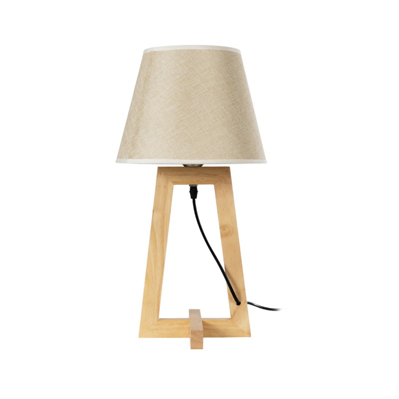 GLOBOSTAR® TAKIKO 02042 Μοντέρνο Επιτραπέζιο Φωτιστικό Πορτατίφ με Ντουί 1 x E27 AC 220-240V IP20 - Μπεζ - Μ25 x Π25 x Υ48cm