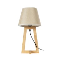 GLOBOSTAR® TAKIKO 02042 Μοντέρνο Επιτραπέζιο Φωτιστικό Πορτατίφ με Ντουί 1 x E27 AC 220-240V IP20 - Μπεζ - Μ25 x Π25 x Υ48cm