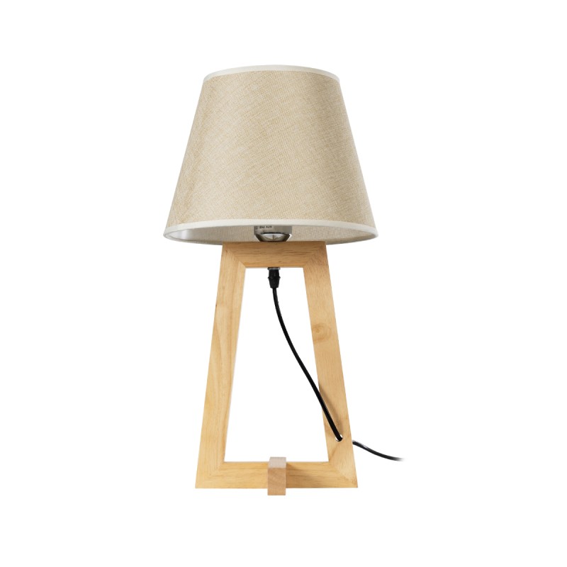 GLOBOSTAR® TAKIKO 02042 Μοντέρνο Επιτραπέζιο Φωτιστικό Πορτατίφ με Ντουί 1 x E27 AC 220-240V IP20 - Μπεζ - Μ25 x Π25 x Υ48cm