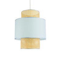 GLOBOSTAR® SAIGE 02045 Boho Κρεμαστό Φωτιστικό Οροφής με Ντουί 1 x E27 AC 220-240V IP20 - Γαλάζιο & Μπεζ - Μ50 x Π50 x Υ60cm