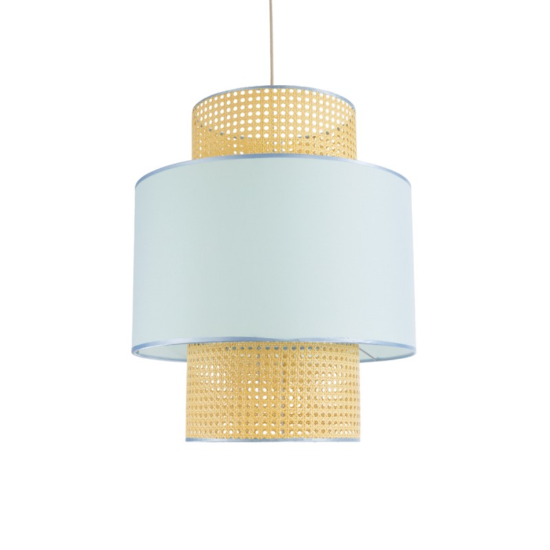 GLOBOSTAR® SAIGE 02045 Boho Κρεμαστό Φωτιστικό Οροφής με Ντουί 1 x E27 AC 220-240V IP20 - Γαλάζιο & Μπεζ - Μ50 x Π50 x Υ60cm