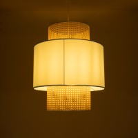 GLOBOSTAR® SAIGE 02045 Boho Κρεμαστό Φωτιστικό Οροφής με Ντουί 1 x E27 AC 220-240V IP20 - Γαλάζιο & Μπεζ - Μ50 x Π50 x Υ60cm
