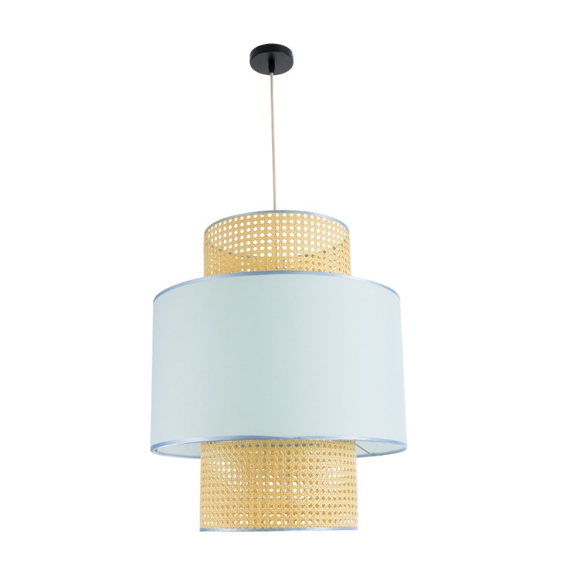 GLOBOSTAR® SAIGE 02045 Boho Κρεμαστό Φωτιστικό Οροφής με Ντουί 1 x E27 AC 220-240V IP20 - Γαλάζιο & Μπεζ - Μ50 x Π50 x Υ60cm