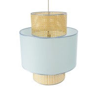 GLOBOSTAR® SAIGE 02045 Boho Κρεμαστό Φωτιστικό Οροφής με Ντουί 1 x E27 AC 220-240V IP20 - Γαλάζιο & Μπεζ - Μ50 x Π50 x Υ60cm