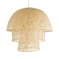 GLOBOSTAR® HIROKA 02046 Boho Κρεμαστό Φωτιστικό Οροφής με Ντουί 1 x E27 AC 220-240V IP20 - Μπεζ - Μ100 x Π100 x Υ110cm
