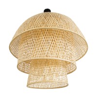GLOBOSTAR® HIROKA 02046 Boho Κρεμαστό Φωτιστικό Οροφής με Ντουί 1 x E27 AC 220-240V IP20 - Μπεζ - Μ100 x Π100 x Υ110cm
