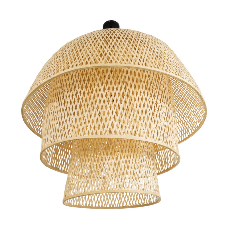 GLOBOSTAR® HIROKA 02046 Boho Κρεμαστό Φωτιστικό Οροφής με Ντουί 1 x E27 AC 220-240V IP20 - Μπεζ - Μ100 x Π100 x Υ110cm