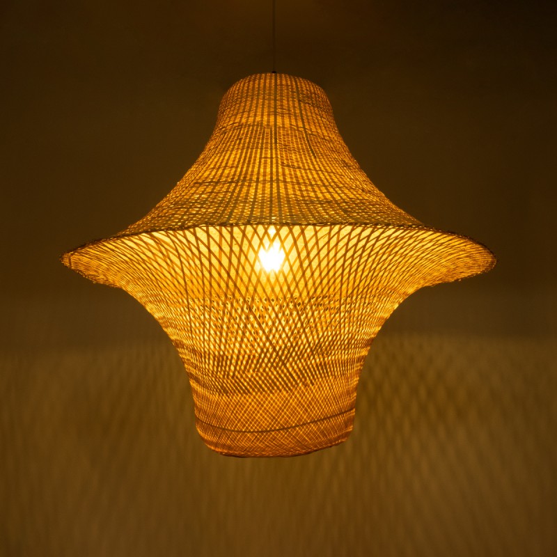 GLOBOSTAR® JUNIPER 02047 Boho Κρεμαστό Φωτιστικό Οροφής με Ντουί 1 x E27 AC 220-240V IP20 - Μπεζ - Μ100 x Π100 x Υ90cm