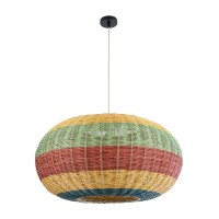 GLOBOSTAR® CABALLEROS 02056 Boho Κρεμαστό Φωτιστικό Οροφής με Ντουί 1 x E27 AC 220-240V IP20 - Πολύχρωμο - Μ70 x Π70 x Υ36cm