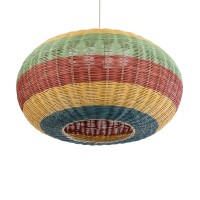 GLOBOSTAR® CABALLEROS 02056 Boho Κρεμαστό Φωτιστικό Οροφής με Ντουί 1 x E27 AC 220-240V IP20 - Πολύχρωμο - Μ70 x Π70 x Υ36cm