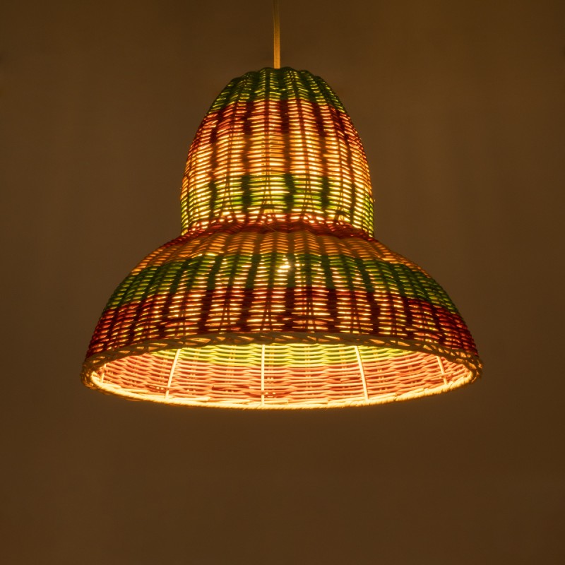 GLOBOSTAR® CABALLEROS 02057 Boho Κρεμαστό Φωτιστικό Οροφής με Ντουί 1 x E27 AC 220-240V IP20 - Πολύχρωμο - Μ40 x Π40 x Υ30cm