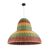 GLOBOSTAR® CABALLEROS 02058 Boho Κρεμαστό Φωτιστικό Οροφής με Ντουί 1 x E27 AC 220-240V IP20 - Πολύχρωμο - Μ70 x Π70 x Υ60cm