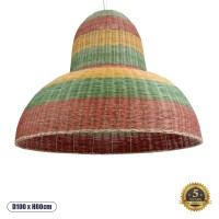GLOBOSTAR® CABALLEROS 02059 Boho Κρεμαστό Φωτιστικό Οροφής με Ντουί 1 x E27 AC 220-240V IP20 - Πολύχρωμο - Μ100 x Π100 x Υ80cm