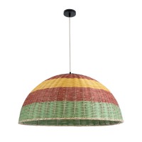 GLOBOSTAR® CABALLEROS 02061 Boho Κρεμαστό Φωτιστικό Οροφής με Ντουί 1 x E27 AC 220-240V IP20 - Πολύχρωμο - Μ70 x Π70 x Υ34cm