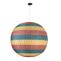 GLOBOSTAR® CABALLEROS 02064 Boho Κρεμαστό Φωτιστικό Οροφής με Ντουί 1 x E27 AC 220-240V IP20 - Πολύχρωμο - Μ100 x Π100 x Υ100cm