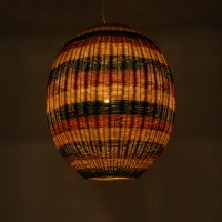 GLOBOSTAR® CABALLEROS 02066 Boho Κρεμαστό Φωτιστικό Οροφής με Ντουί 1 x E27 AC 220-240V IP20 - Πολύχρωμο - Μ70 x Π70 x Υ80cm