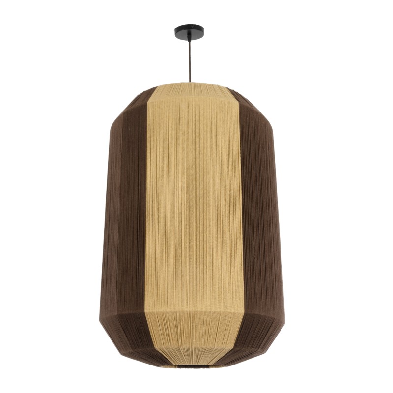 GLOBOSTAR® SALERNO 02076 Boho Κρεμαστό Φωτιστικό Οροφής με Ντουί 1 x E27 AC 220-240V IP20 - Μπεζ & Καφέ - Μ50 x Π50 x Υ80cm