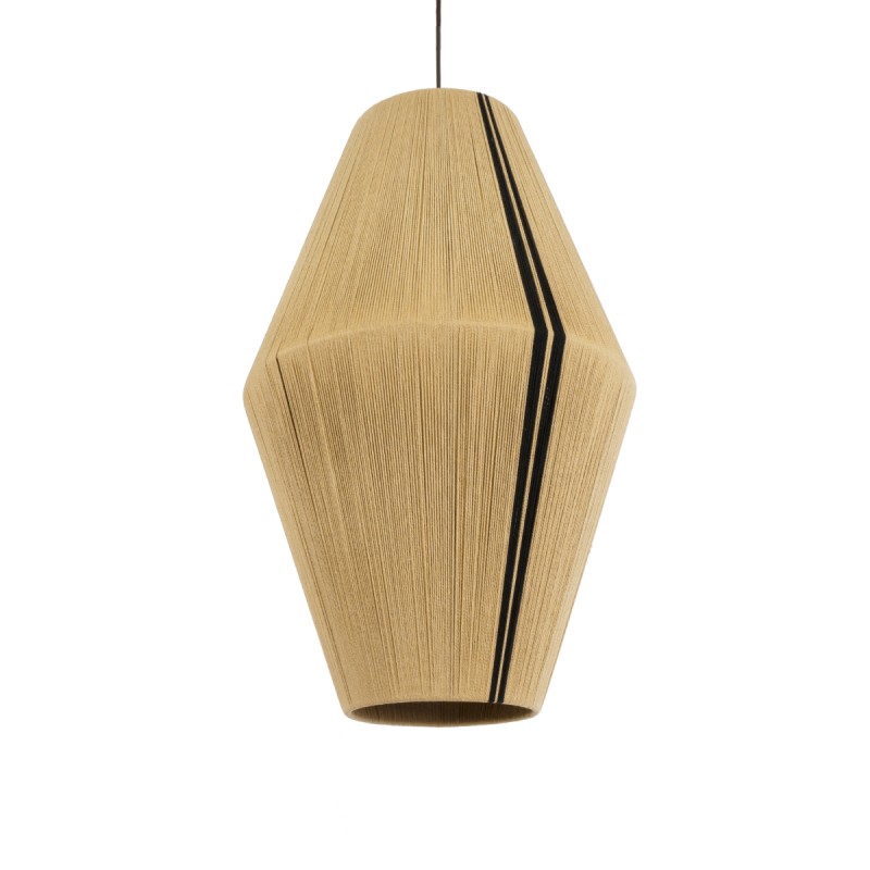 GLOBOSTAR® SALERNO 02077 Boho Κρεμαστό Φωτιστικό Οροφής με Ντουί 1 x E27 AC 220-240V IP20 - Μπεζ & Μαύρο - Μ50 x Π50 x Υ80cm