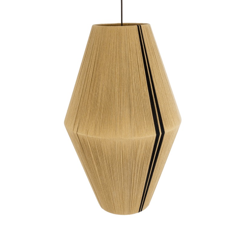 GLOBOSTAR® SALERNO 02077 Boho Κρεμαστό Φωτιστικό Οροφής με Ντουί 1 x E27 AC 220-240V IP20 - Μπεζ & Μαύρο - Μ50 x Π50 x Υ80cm