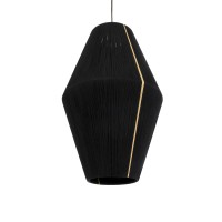 GLOBOSTAR® SALERNO 02078 Boho Κρεμαστό Φωτιστικό Οροφής με Ντουί 1 x E27 AC 220-240V IP20 - Μαύρο & Μπεζ - Μ50 x Π50 x Υ80cm