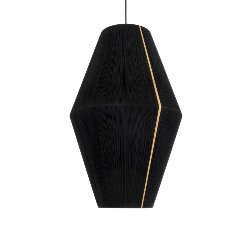 GLOBOSTAR® SALERNO 02078 Boho Κρεμαστό Φωτιστικό Οροφής με Ντουί 1 x E27 AC 220-240V IP20 - Μαύρο & Μπεζ - Μ50 x Π50 x Υ80cm