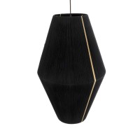 GLOBOSTAR® SALERNO 02078 Boho Κρεμαστό Φωτιστικό Οροφής με Ντουί 1 x E27 AC 220-240V IP20 - Μαύρο & Μπεζ - Μ50 x Π50 x Υ80cm