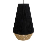 GLOBOSTAR® SALERNO 02080 Boho Κρεμαστό Φωτιστικό Οροφής με Ντουί 1 x E27 AC 220-240V IP20 - Μαύρο & Μπεζ - Μ50 x Π50 x Υ80cm