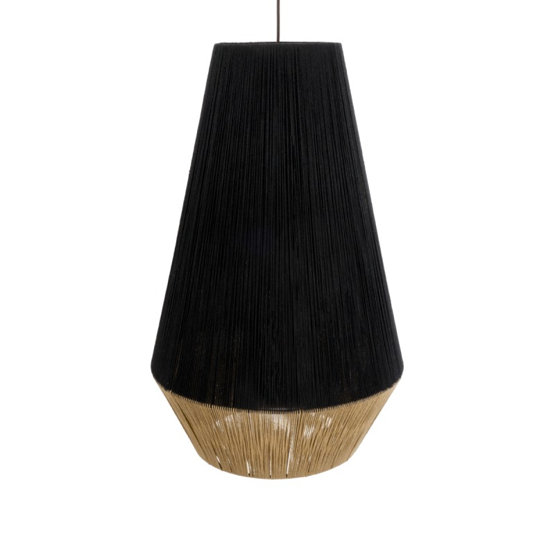 GLOBOSTAR® SALERNO 02080 Boho Κρεμαστό Φωτιστικό Οροφής με Ντουί 1 x E27 AC 220-240V IP20 - Μαύρο & Μπεζ - Μ50 x Π50 x Υ80cm