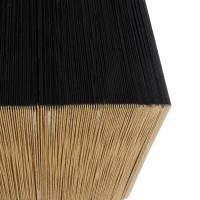 GLOBOSTAR® SALERNO 02080 Boho Κρεμαστό Φωτιστικό Οροφής με Ντουί 1 x E27 AC 220-240V IP20 - Μαύρο & Μπεζ - Μ50 x Π50 x Υ80cm