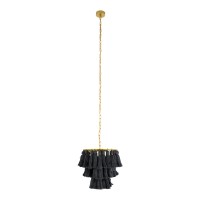GLOBOSTAR® MISSOULA 02087 Boho Κρεμαστό Φωτιστικό Οροφής με Ντουί 1 x E27 AC 220-240V IP20 - Μαύρο & Χρυσό - Μ30 x Π30 x Υ40cm