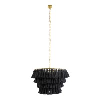 GLOBOSTAR® MISSOULA 02091 Boho Κρεμαστό Φωτιστικό Οροφής με Ντουί 1 x E27 AC 220-240V IP20 - Μαύρο & Χρυσό - Μ60 x Π60 x Υ40cm