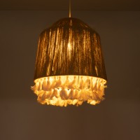 GLOBOSTAR® PUERTORICO 02092 Boho Κρεμαστό Φωτιστικό Οροφής με Ντουί 1 x E27 AC 220-240V IP20 - Μπεζ & Λευκό - Μ40 x Π40 x Υ45cm