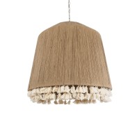 GLOBOSTAR® PUERTORICO 02093 Boho Κρεμαστό Φωτιστικό Οροφής με Ντουί 3 x E27 AC 220-240V IP20 - Μπεζ - Μ80 x Π80 x Υ80cm