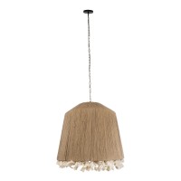 GLOBOSTAR® PUERTORICO 02093 Boho Κρεμαστό Φωτιστικό Οροφής με Ντουί 3 x E27 AC 220-240V IP20 - Μπεζ - Μ80 x Π80 x Υ80cm