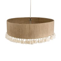 GLOBOSTAR® PUERTORICO 02095 Boho Κρεμαστό Φωτιστικό Οροφής με Ντουί 3 x E27 AC 220-240V IP20 - Μπεζ - Μ80 x Π80 x Υ27cm