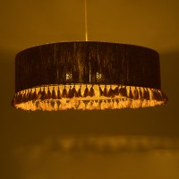 GLOBOSTAR® PUERTORICO 02097 Boho Κρεμαστό Φωτιστικό Οροφής με Ντουί 3 x E27 AC 220-240V IP20 - Μπεζ & Ροζ - Μ80 x Π80 x Υ27cm