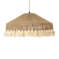 GLOBOSTAR® PUERTORICO 02098 Boho Κρεμαστό Φωτιστικό Οροφής με Ντουί 1 x E27 AC 220-240V IP20 - Μπεζ & Λευκό - Μ50 x Π50 x Υ25cm