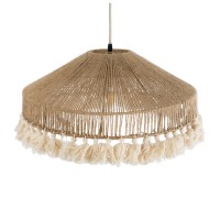 GLOBOSTAR® PUERTORICO 02098 Boho Κρεμαστό Φωτιστικό Οροφής με Ντουί 1 x E27 AC 220-240V IP20 - Μπεζ & Λευκό - Μ50 x Π50 x Υ25cm
