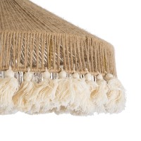 GLOBOSTAR® PUERTORICO 02098 Boho Κρεμαστό Φωτιστικό Οροφής με Ντουί 1 x E27 AC 220-240V IP20 - Μπεζ & Λευκό - Μ50 x Π50 x Υ25cm