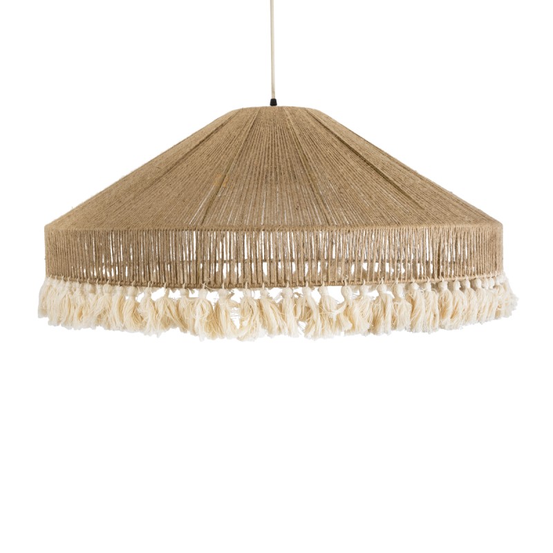 GLOBOSTAR® PUERTORICO 02099 Boho Κρεμαστό Φωτιστικό Οροφής με Ντουί 3 x E27 AC 220-240V IP20 - Μπεζ & Λευκό - Μ80 x Π80 x Υ35cm